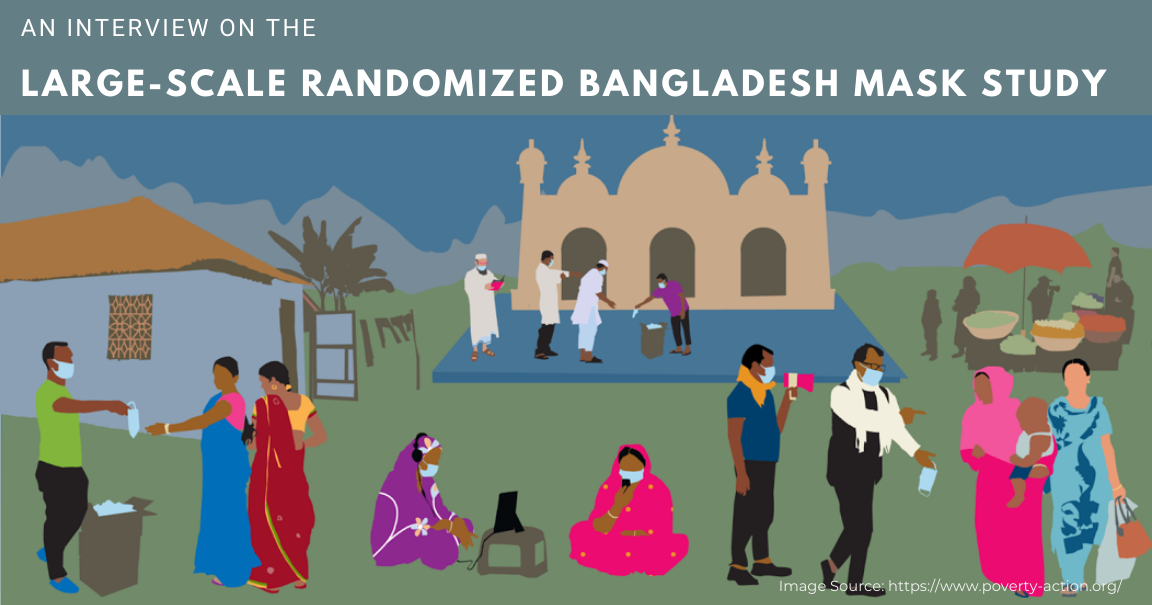 Illustration of people in Bangladesh wearing masks